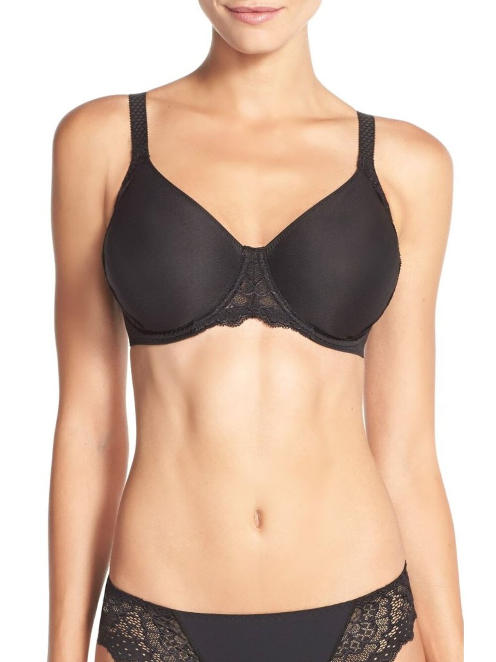 🆕SIMONE PERELE Caresse Full Figure Minimizer Non-Padded Bra 34E Black #12A380